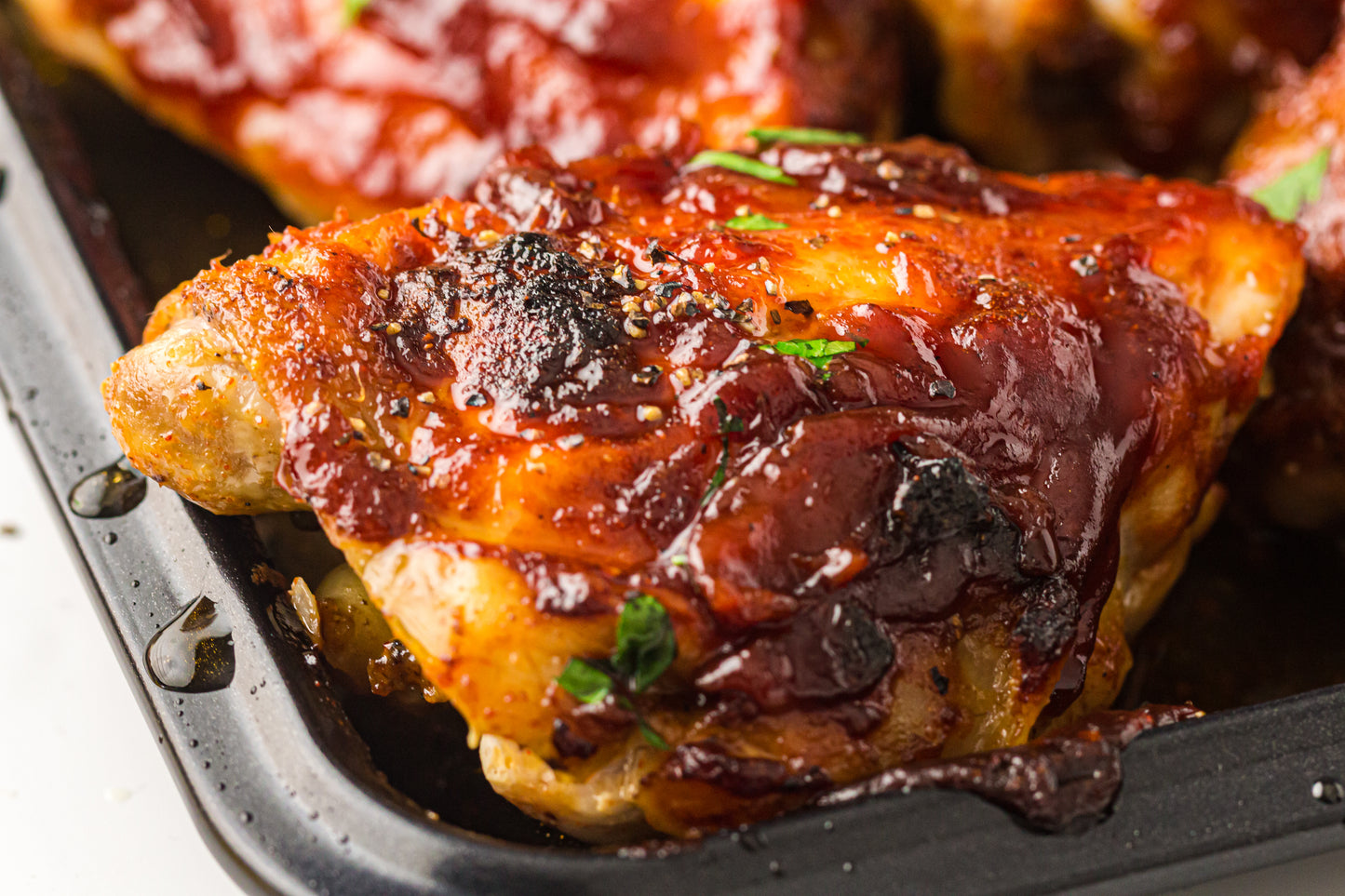 PLR Sheet Pan BBQ Chicken Thighs with Baby Potatoes, Green Beans and Corn