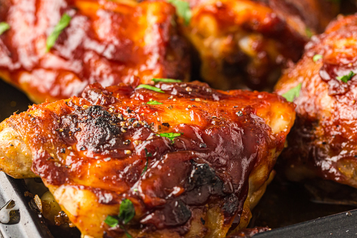 PLR Sheet Pan BBQ Chicken Thighs with Baby Potatoes, Green Beans and Corn