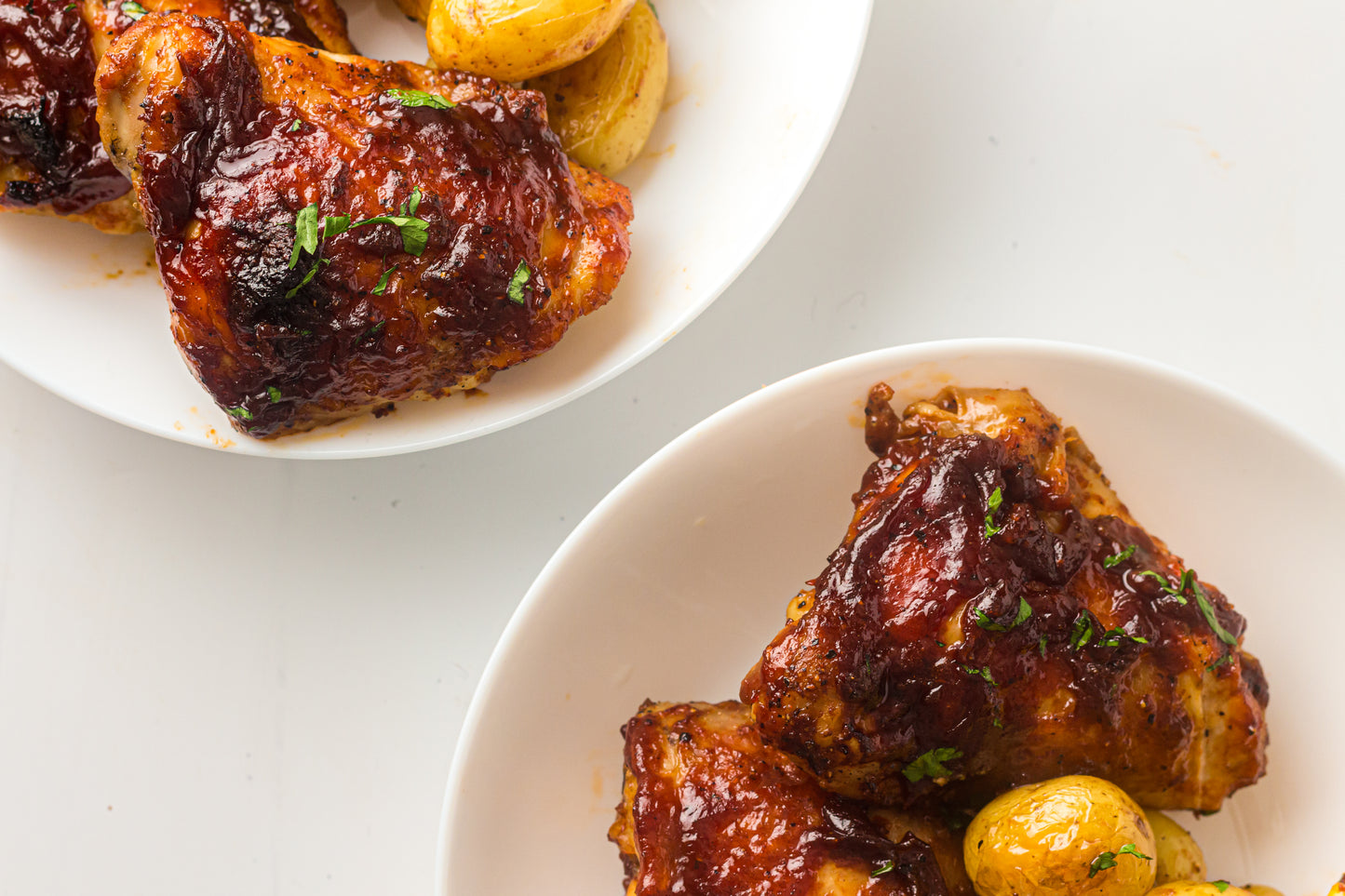 PLR Sheet Pan BBQ Chicken Thighs with Baby Potatoes, Green Beans and Corn