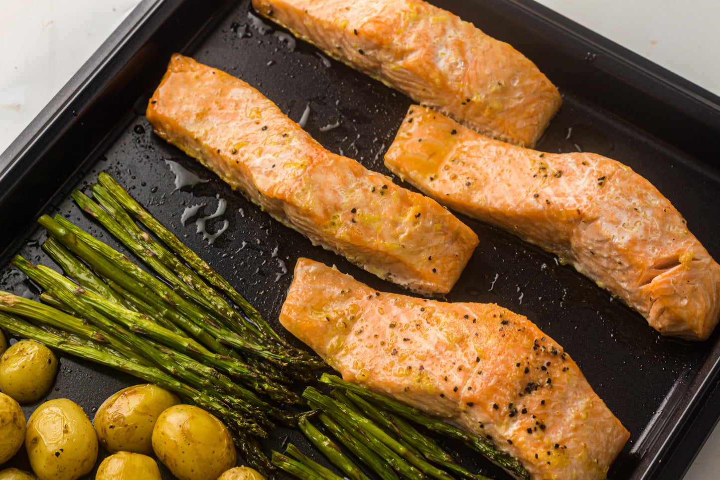PLR Sheet Pan Salmon with Asparagus and Roasted Potatoes