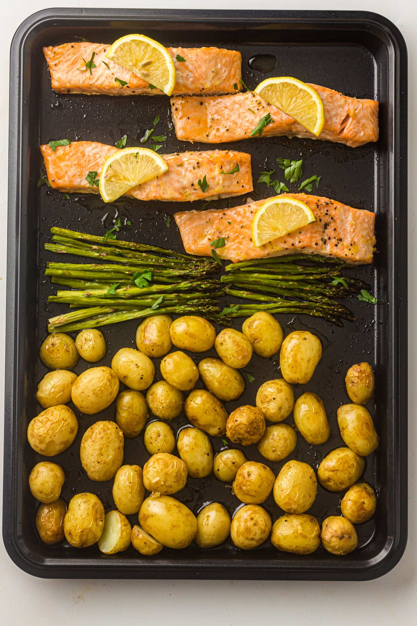 PLR Sheet Pan Salmon with Asparagus and Roasted Potatoes