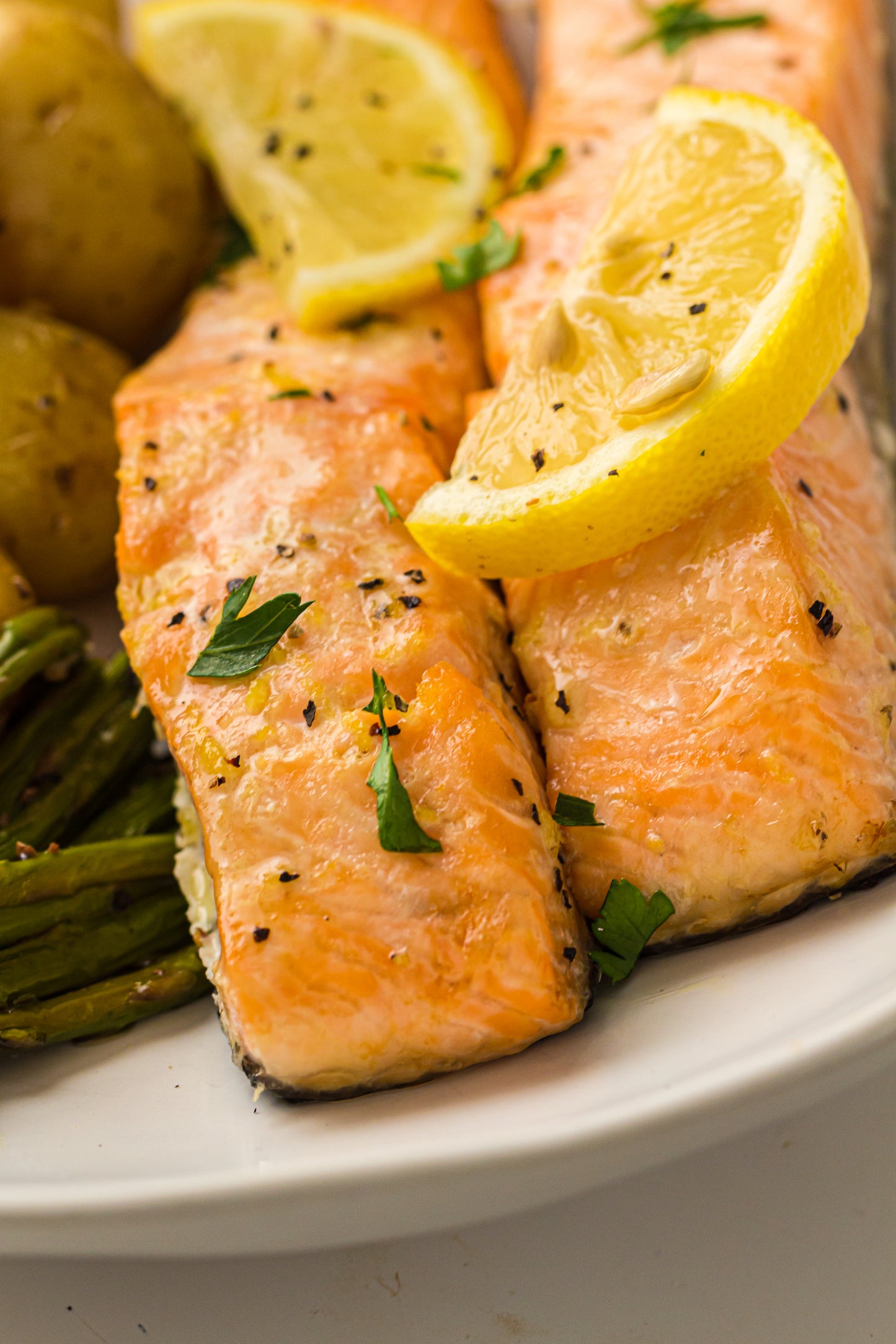 PLR Sheet Pan Salmon with Asparagus and Roasted Potatoes