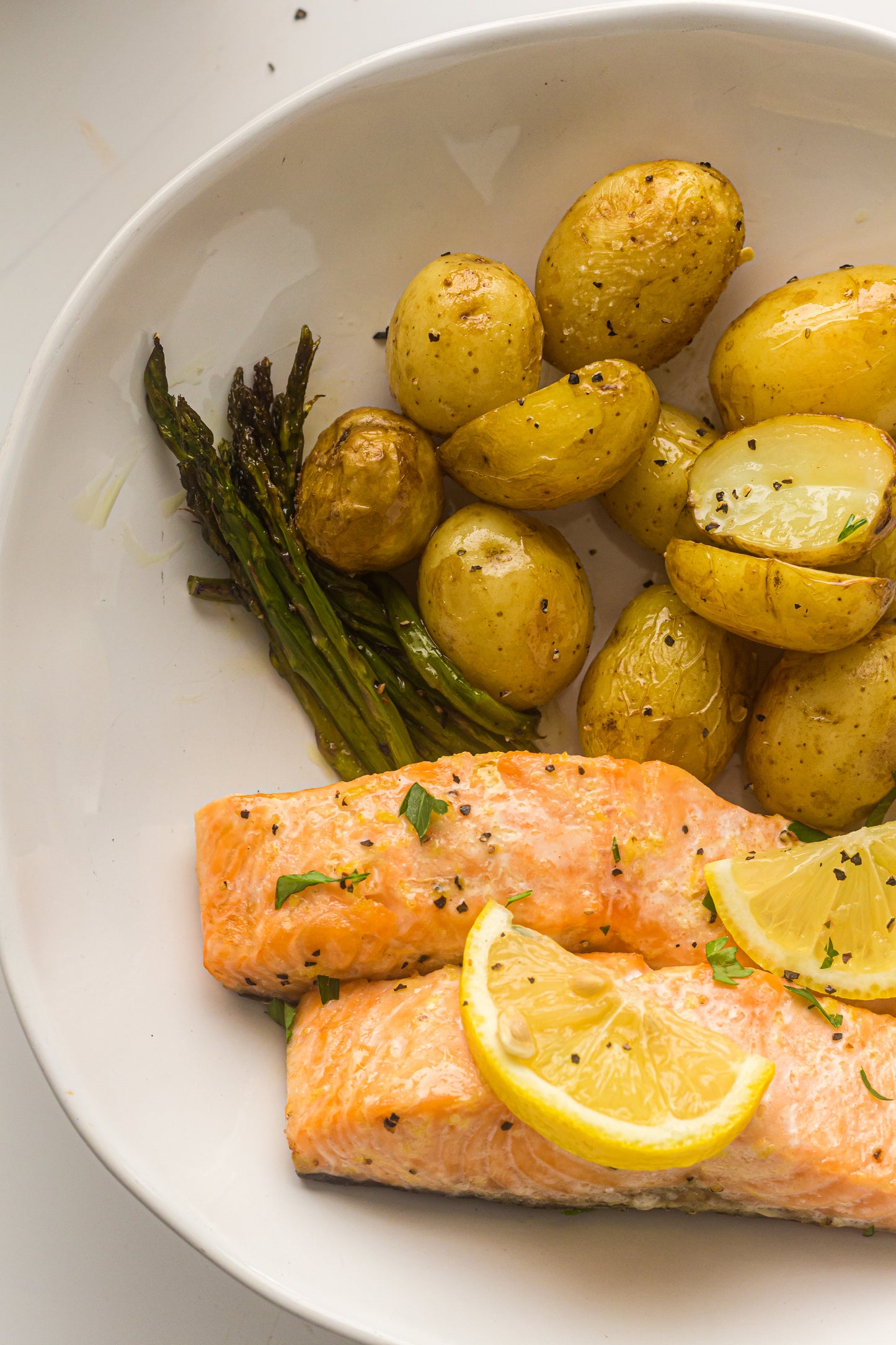 PLR Sheet Pan Salmon with Asparagus and Roasted Potatoes