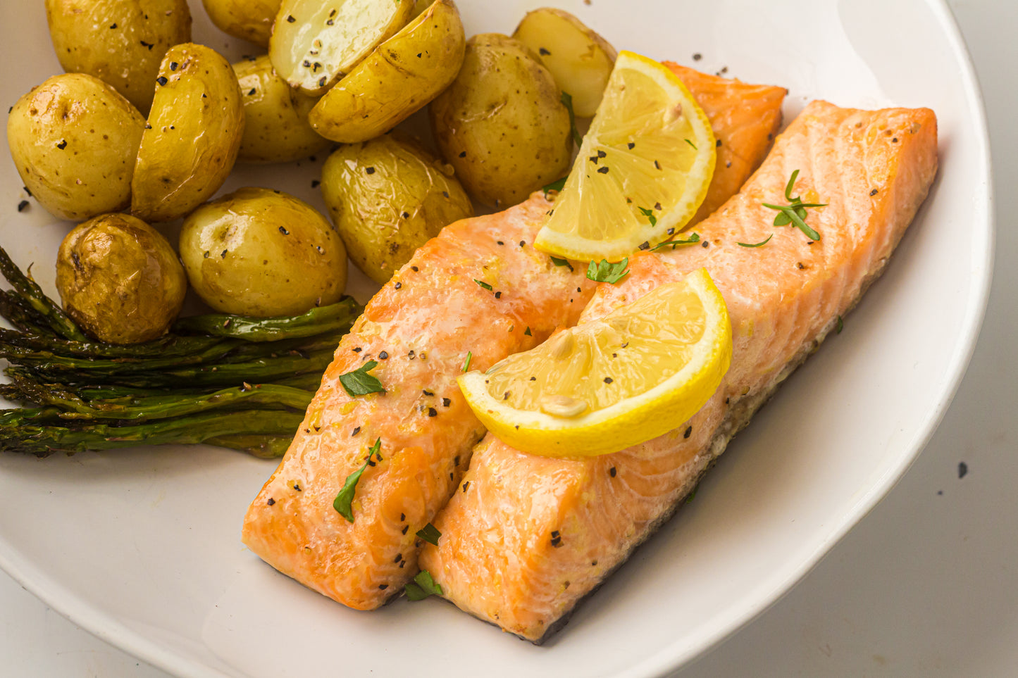 PLR Sheet Pan Salmon with Asparagus and Roasted Potatoes