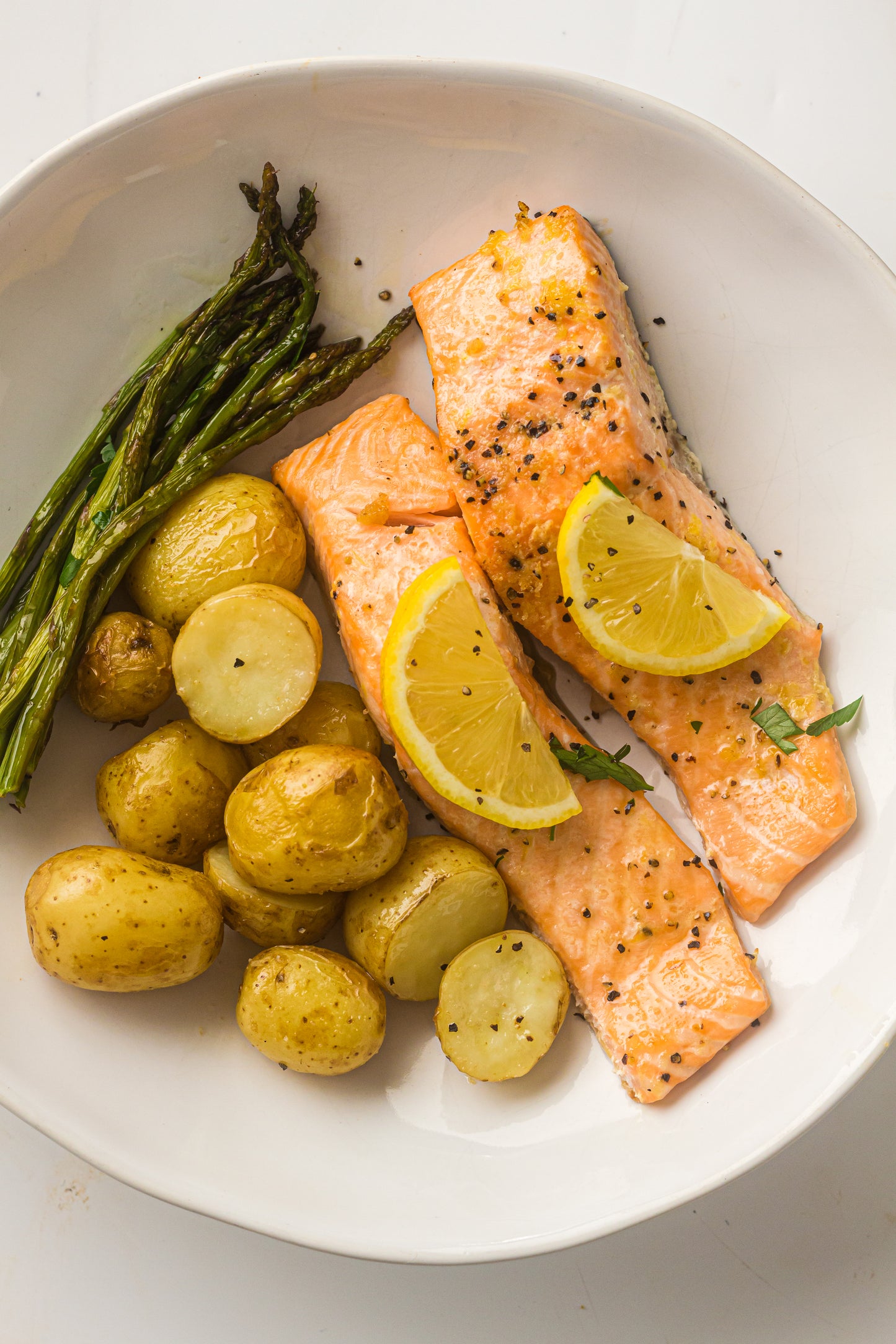 PLR Sheet Pan Salmon with Asparagus and Roasted Potatoes