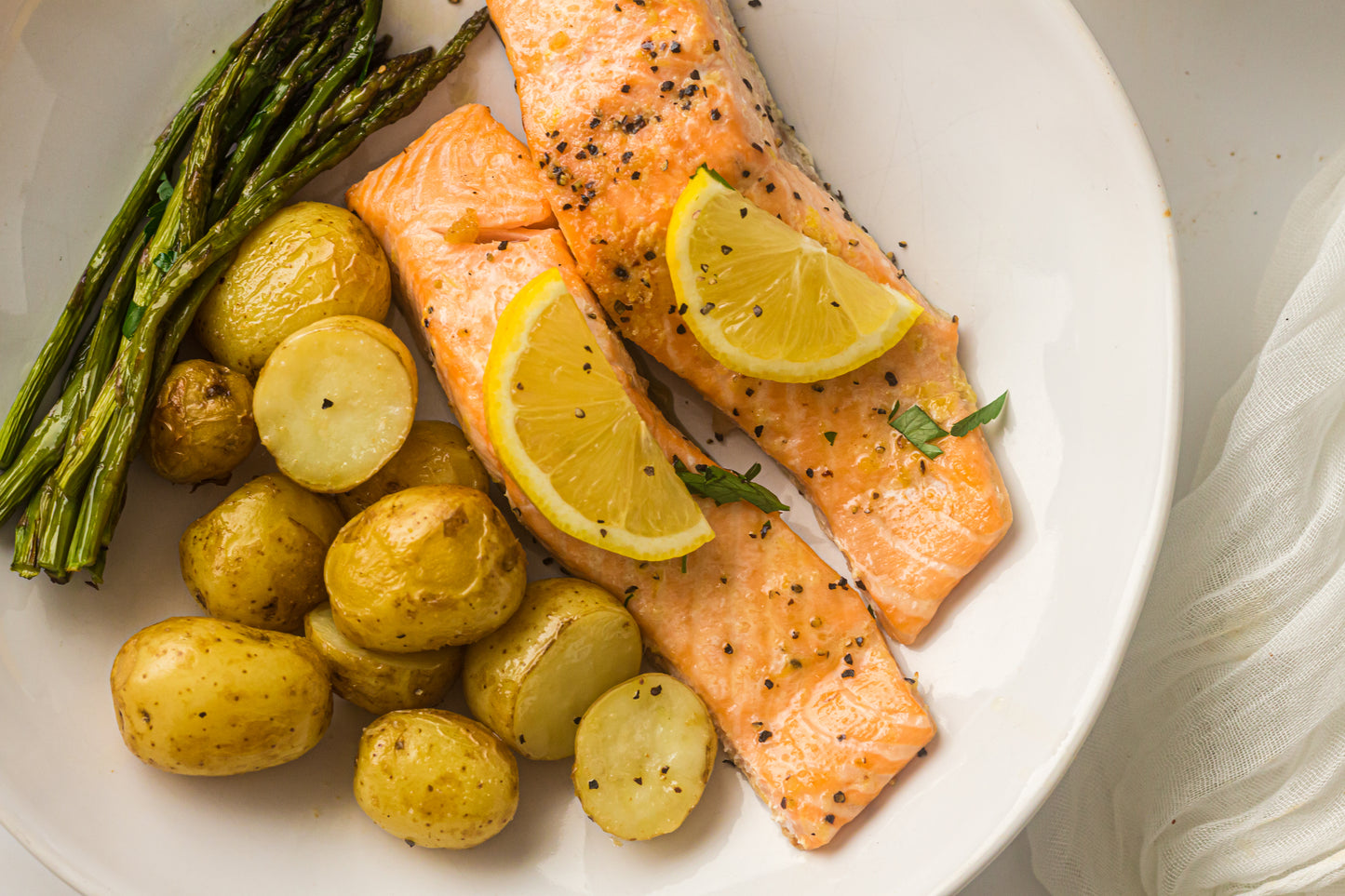PLR Sheet Pan Salmon with Asparagus and Roasted Potatoes