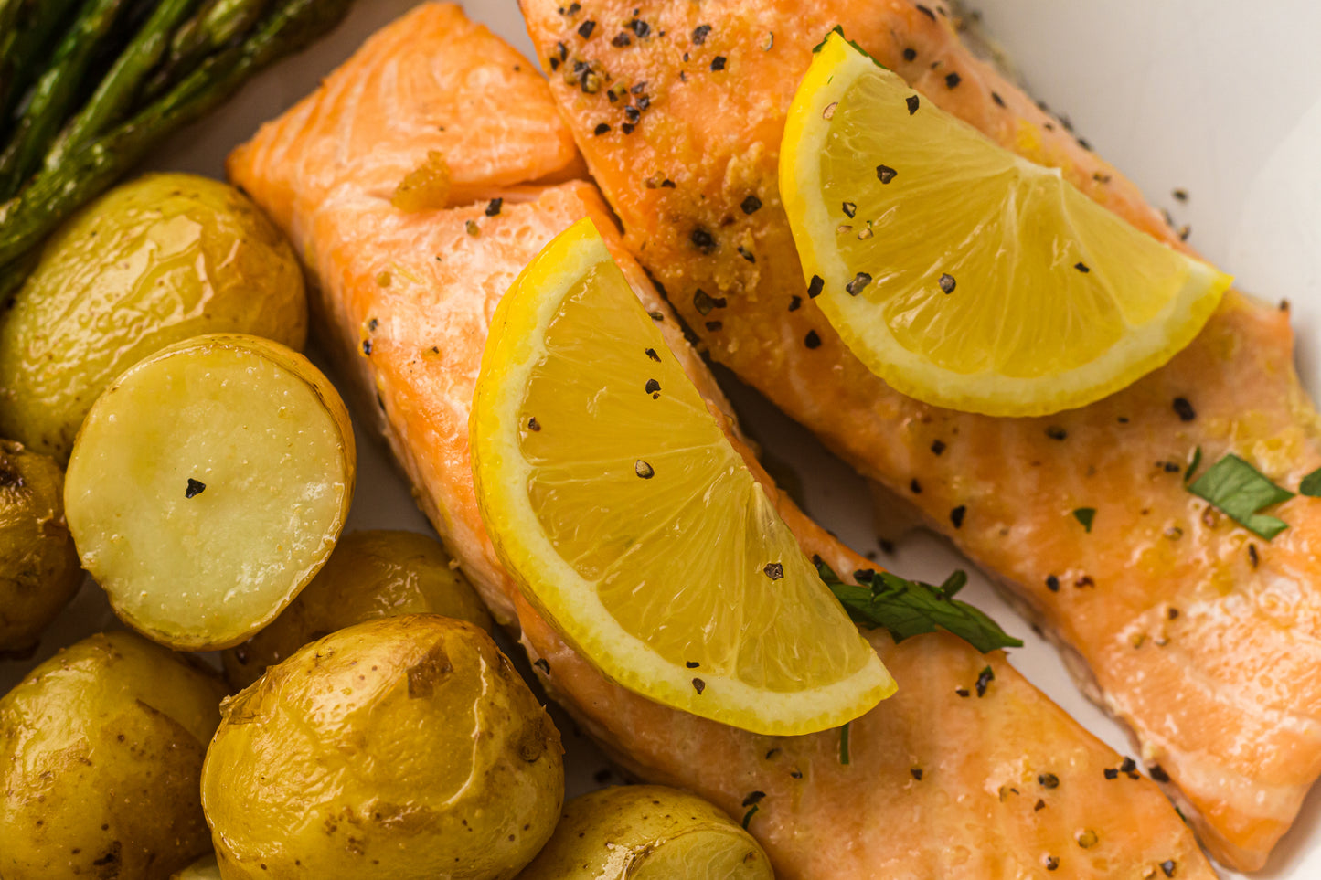 PLR Sheet Pan Salmon with Asparagus and Roasted Potatoes