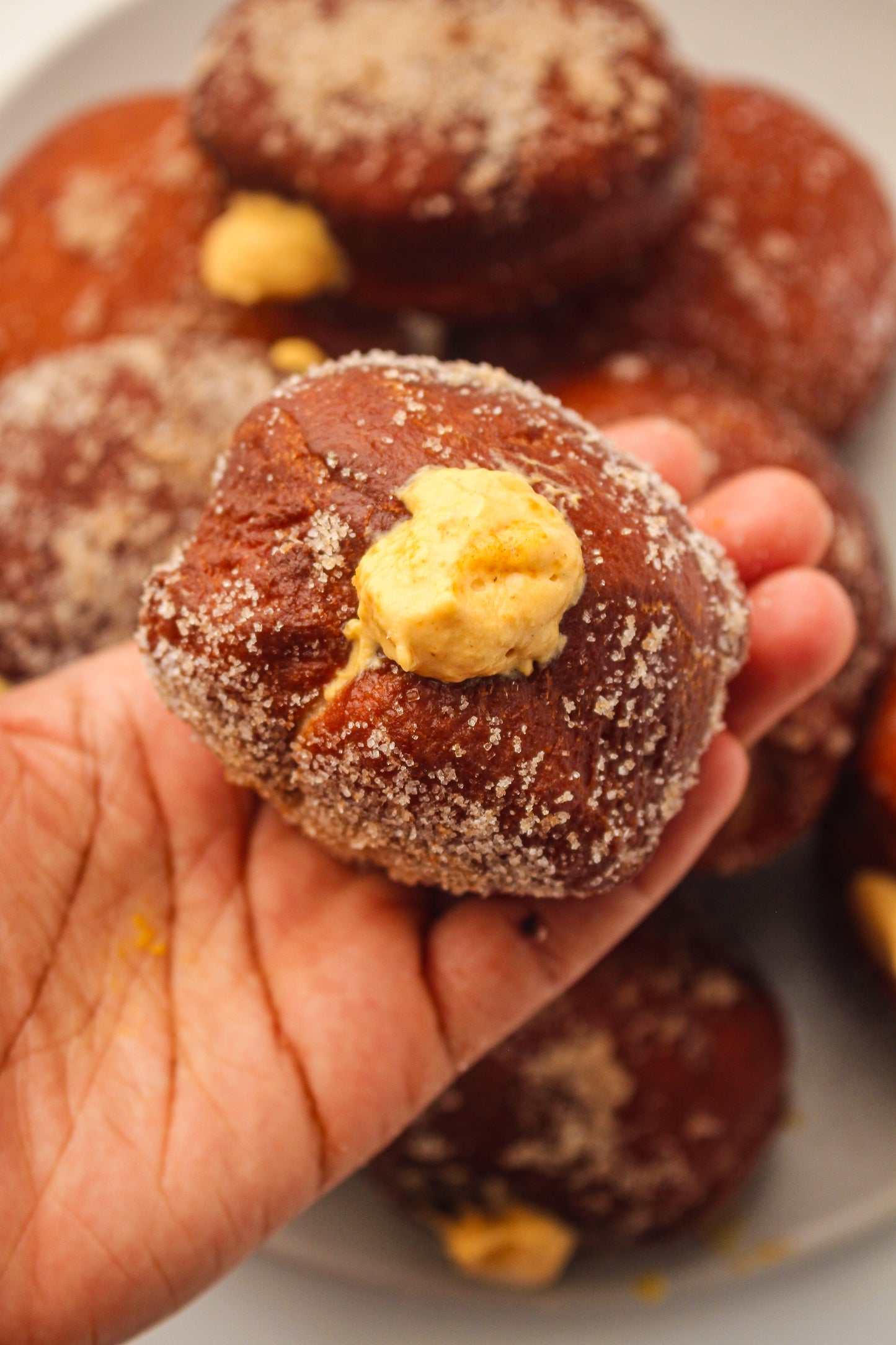 Pumpkin Cream-Filled Sugar Donuts Recipe