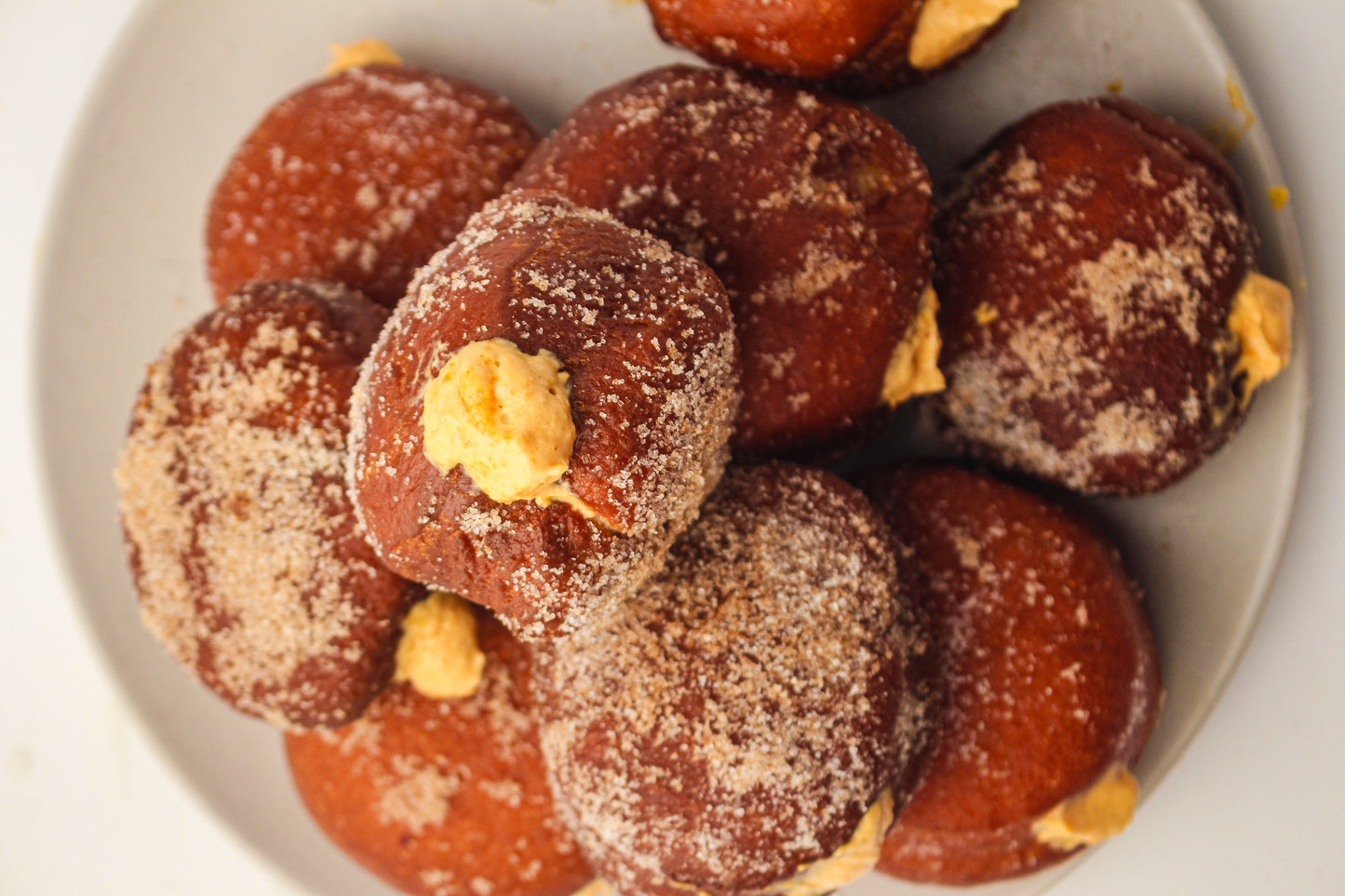Pumpkin Cream-Filled Sugar Donuts Recipe