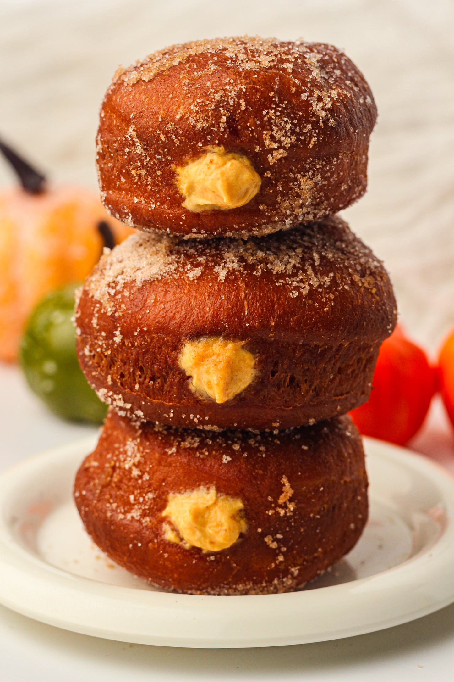 Pumpkin Cream-Filled Sugar Donuts Recipe