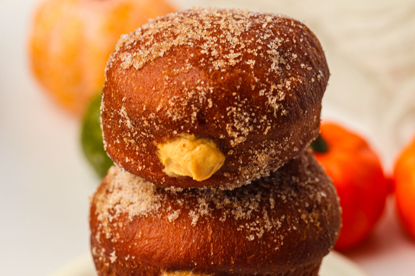 Pumpkin Cream-Filled Sugar Donuts Recipe