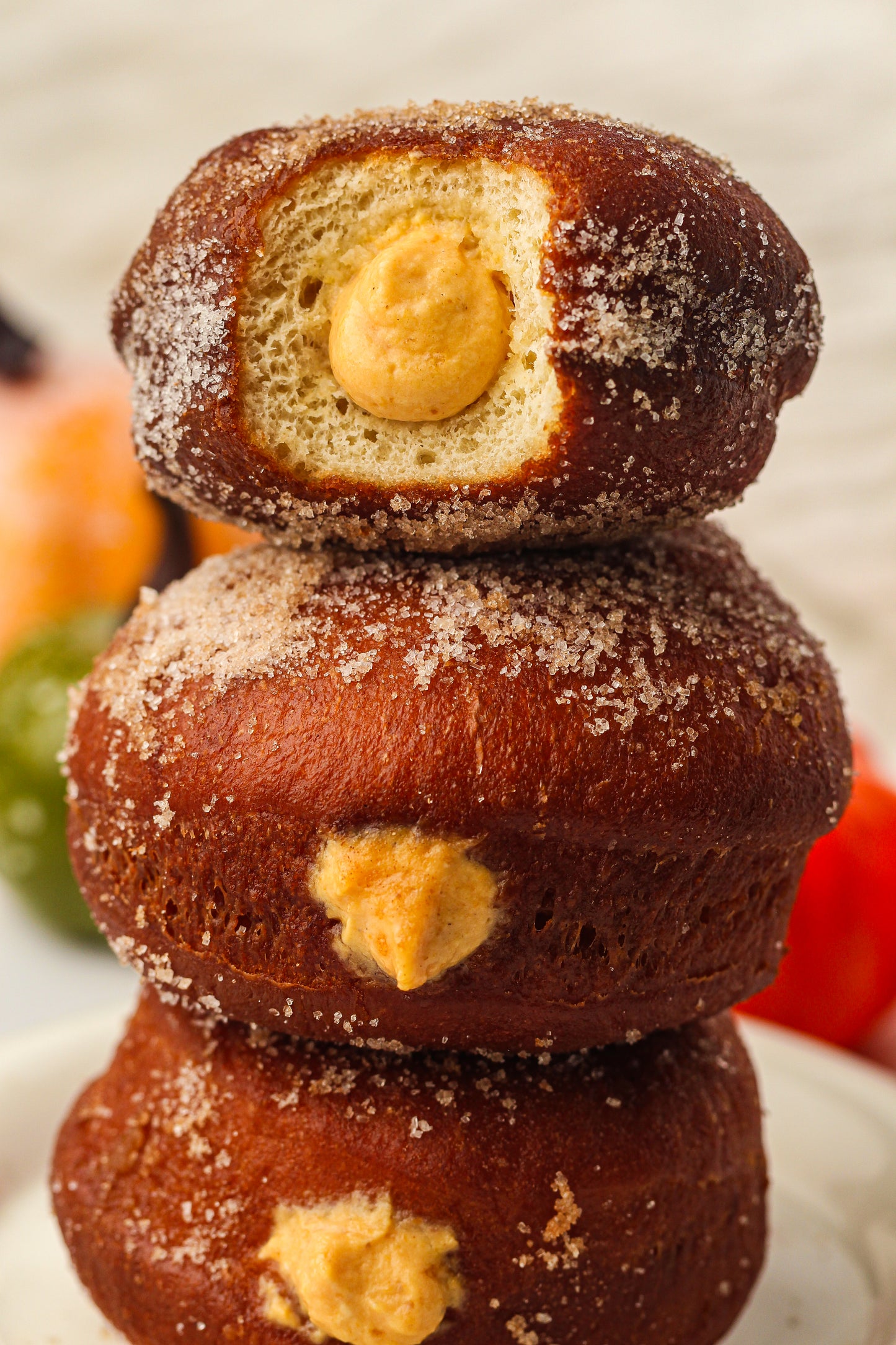 Pumpkin Cream-Filled Sugar Donuts Recipe