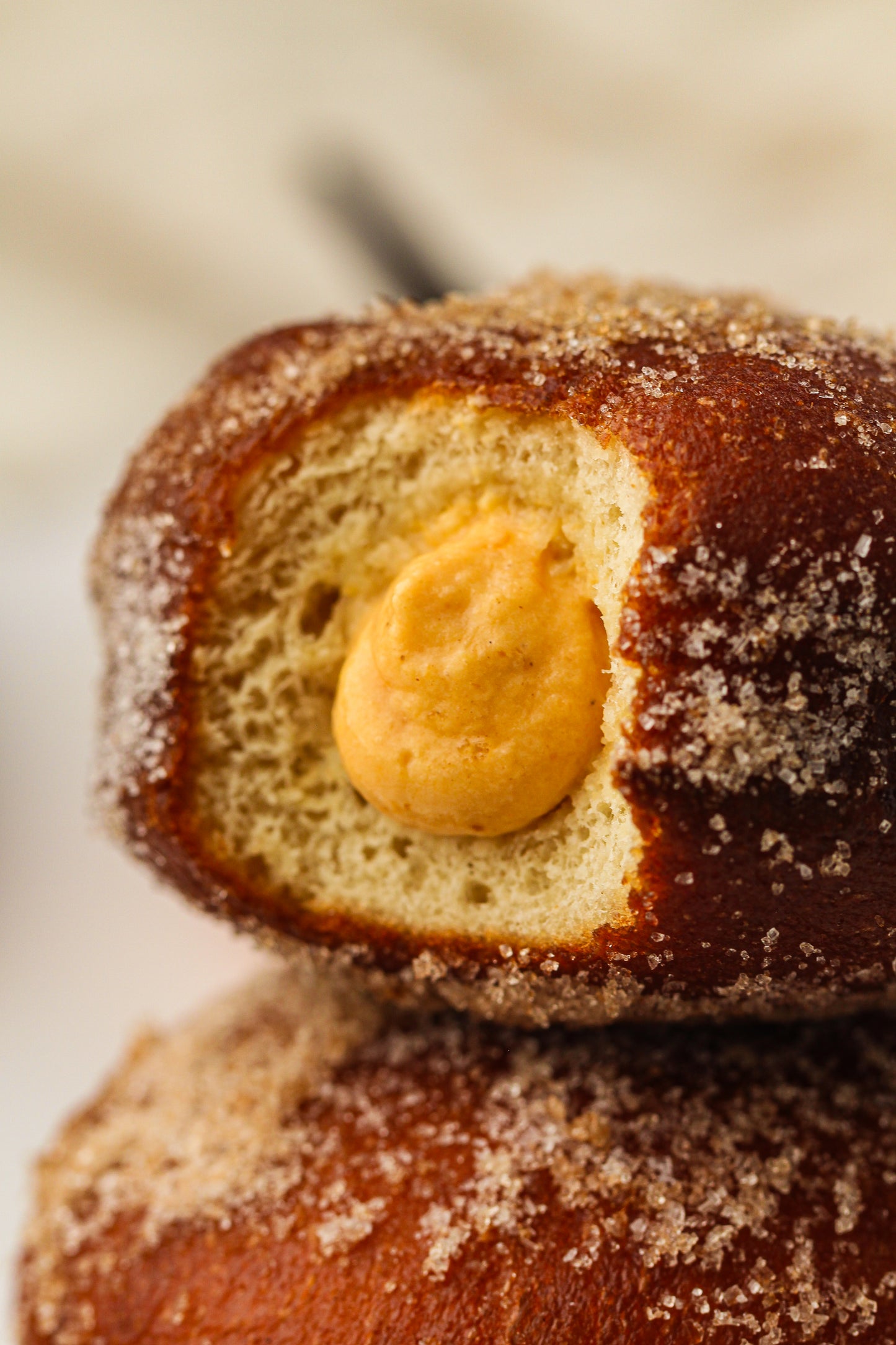 Pumpkin Cream-Filled Sugar Donuts Recipe