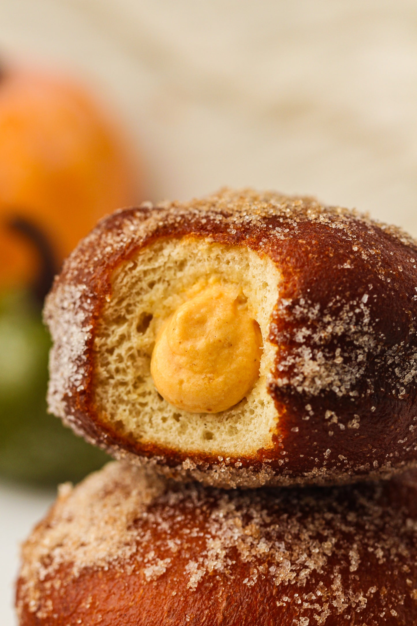 Pumpkin Cream-Filled Sugar Donuts Recipe