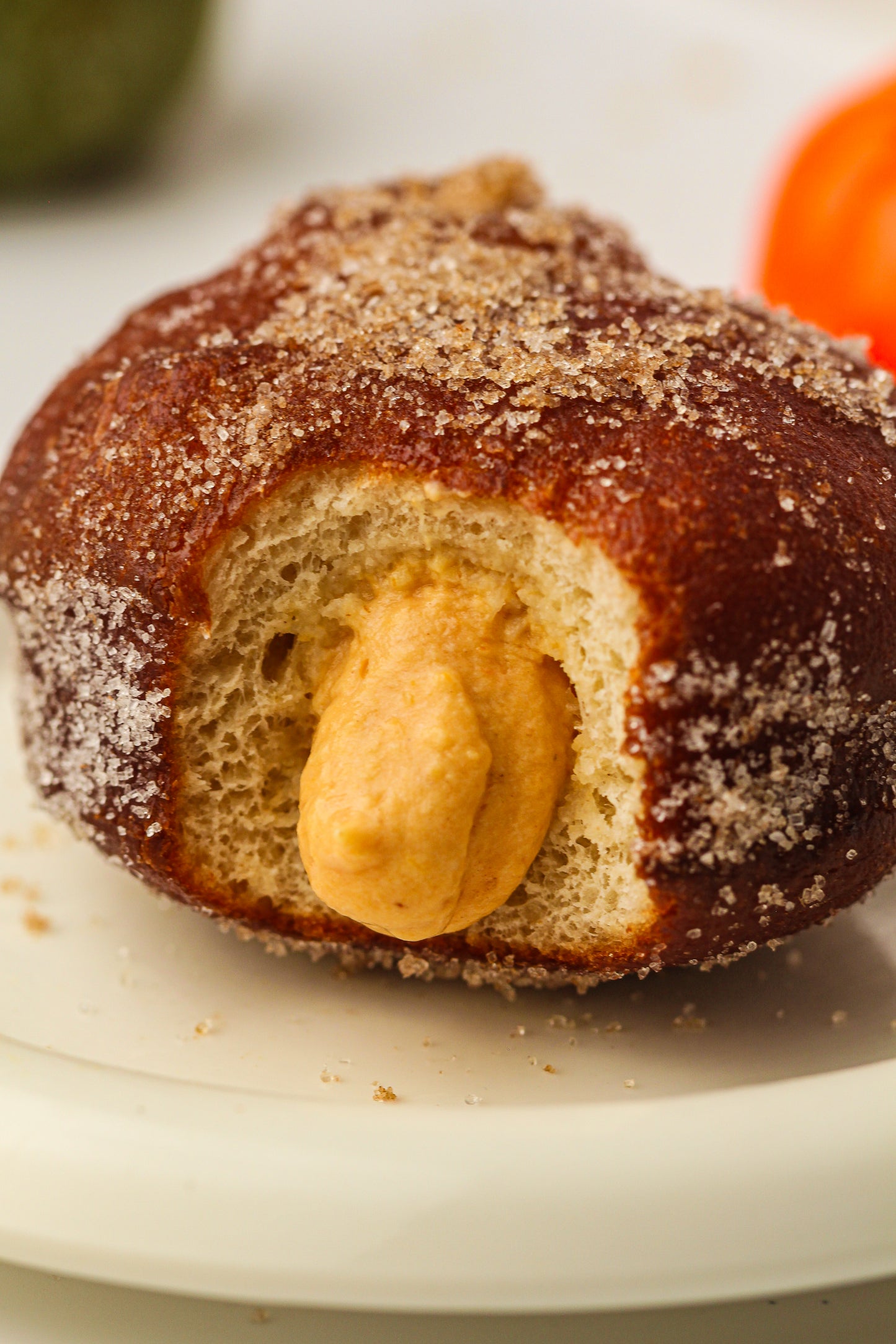 Pumpkin Cream-Filled Sugar Donuts Recipe