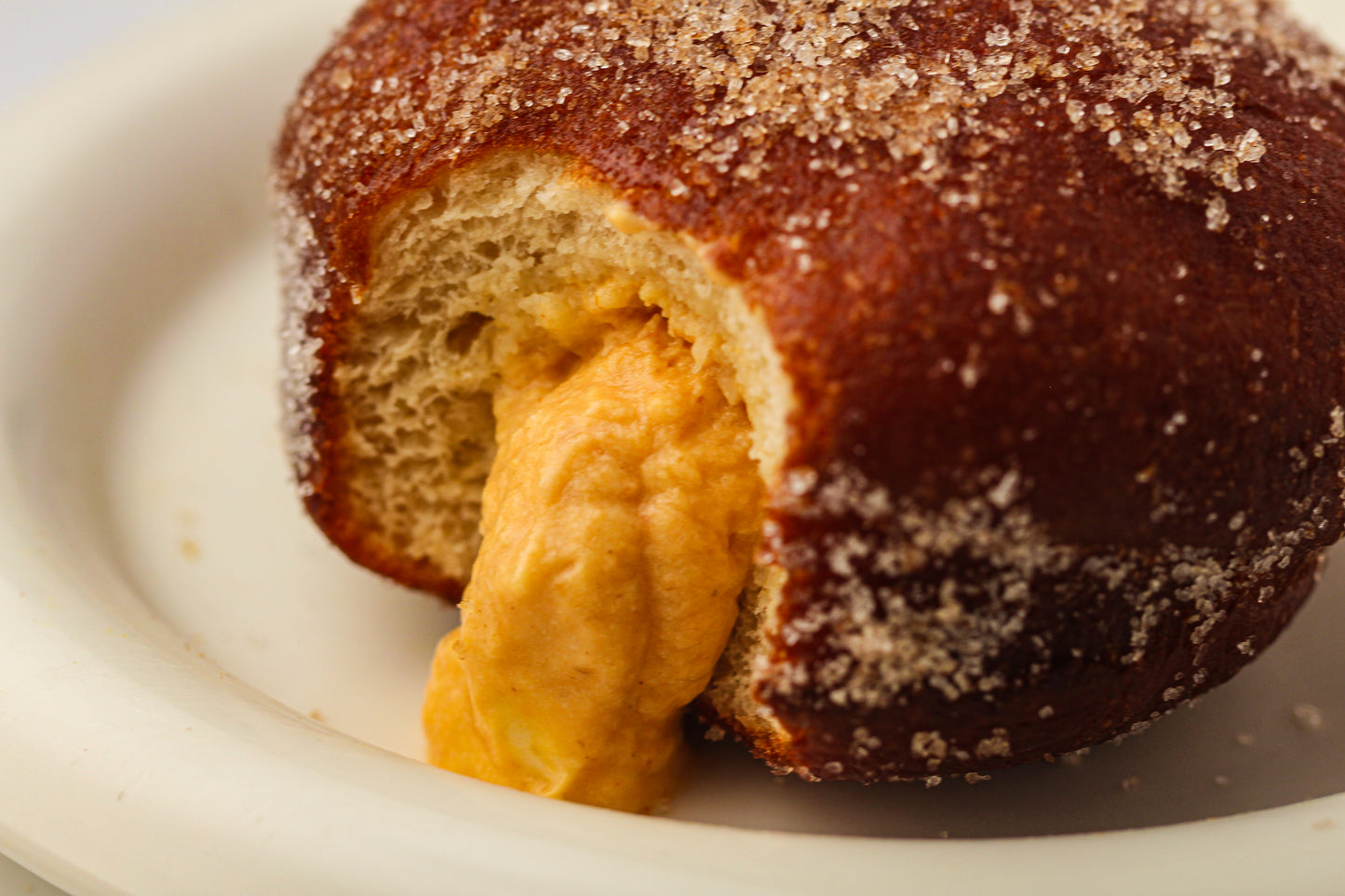 Pumpkin Cream-Filled Sugar Donuts Recipe