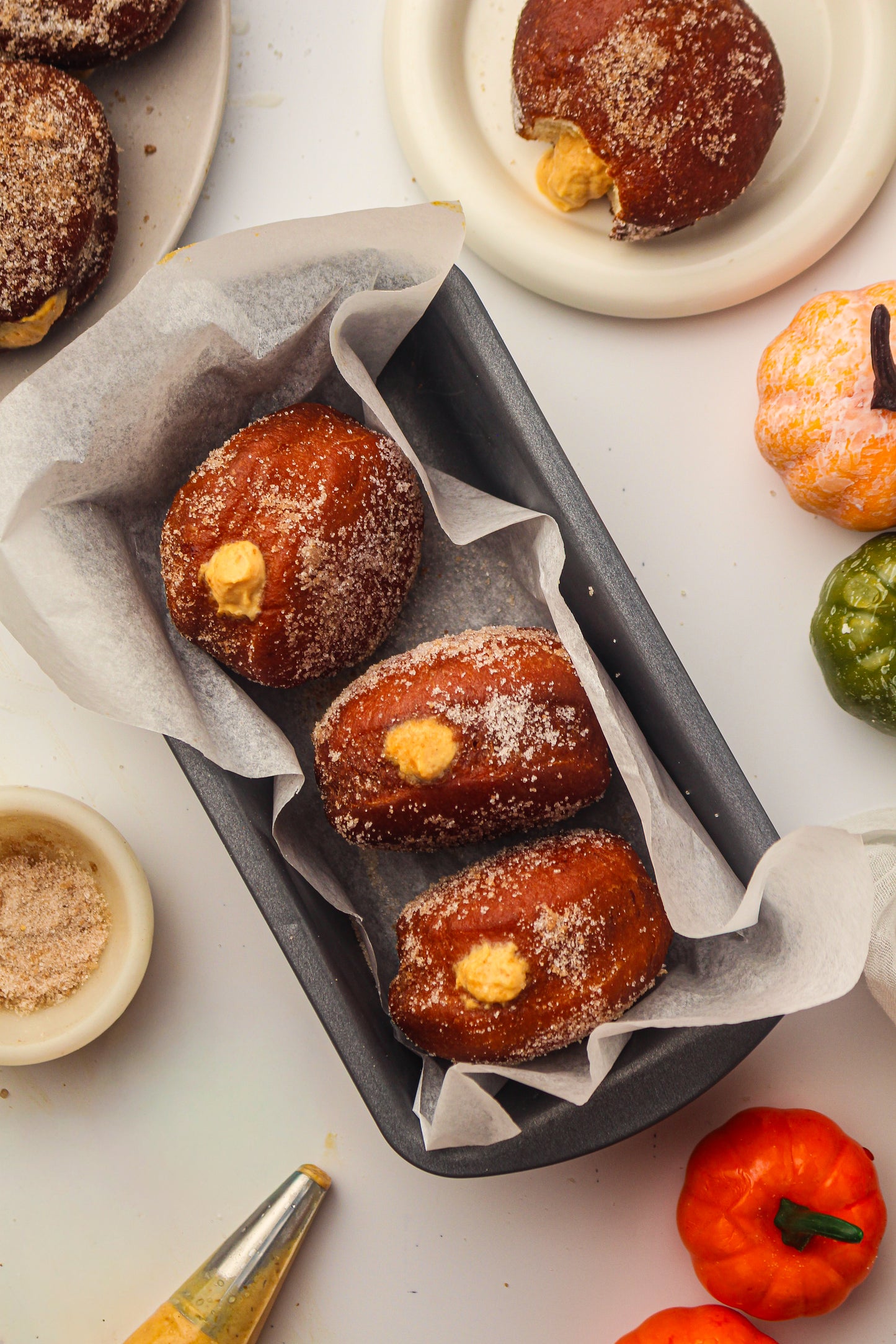 Pumpkin Cream-Filled Sugar Donuts Recipe