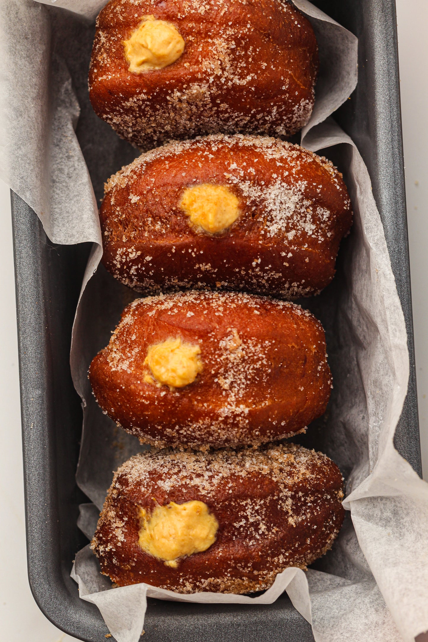Pumpkin Cream-Filled Sugar Donuts Recipe