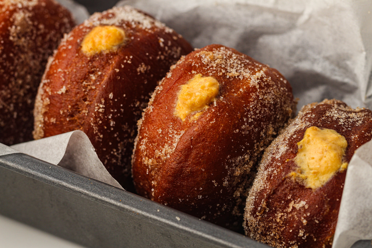 Pumpkin Cream-Filled Sugar Donuts Recipe