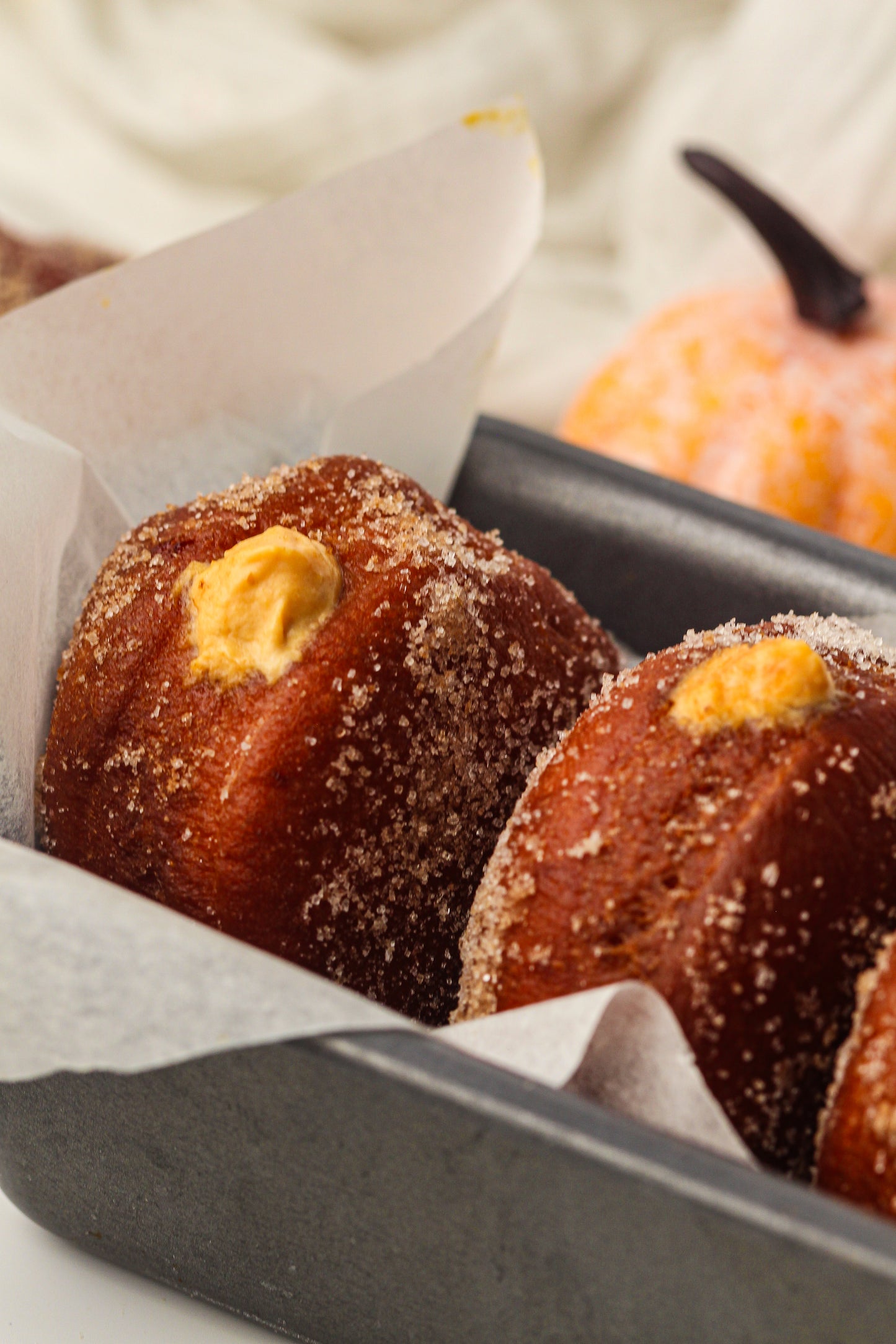 Pumpkin Cream-Filled Sugar Donuts Recipe