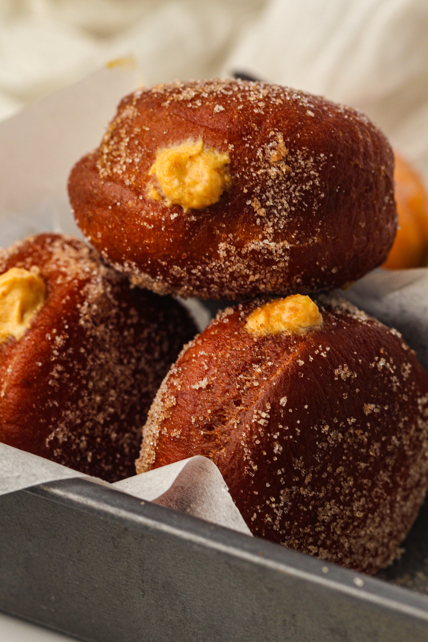 Pumpkin Cream-Filled Sugar Donuts Recipe