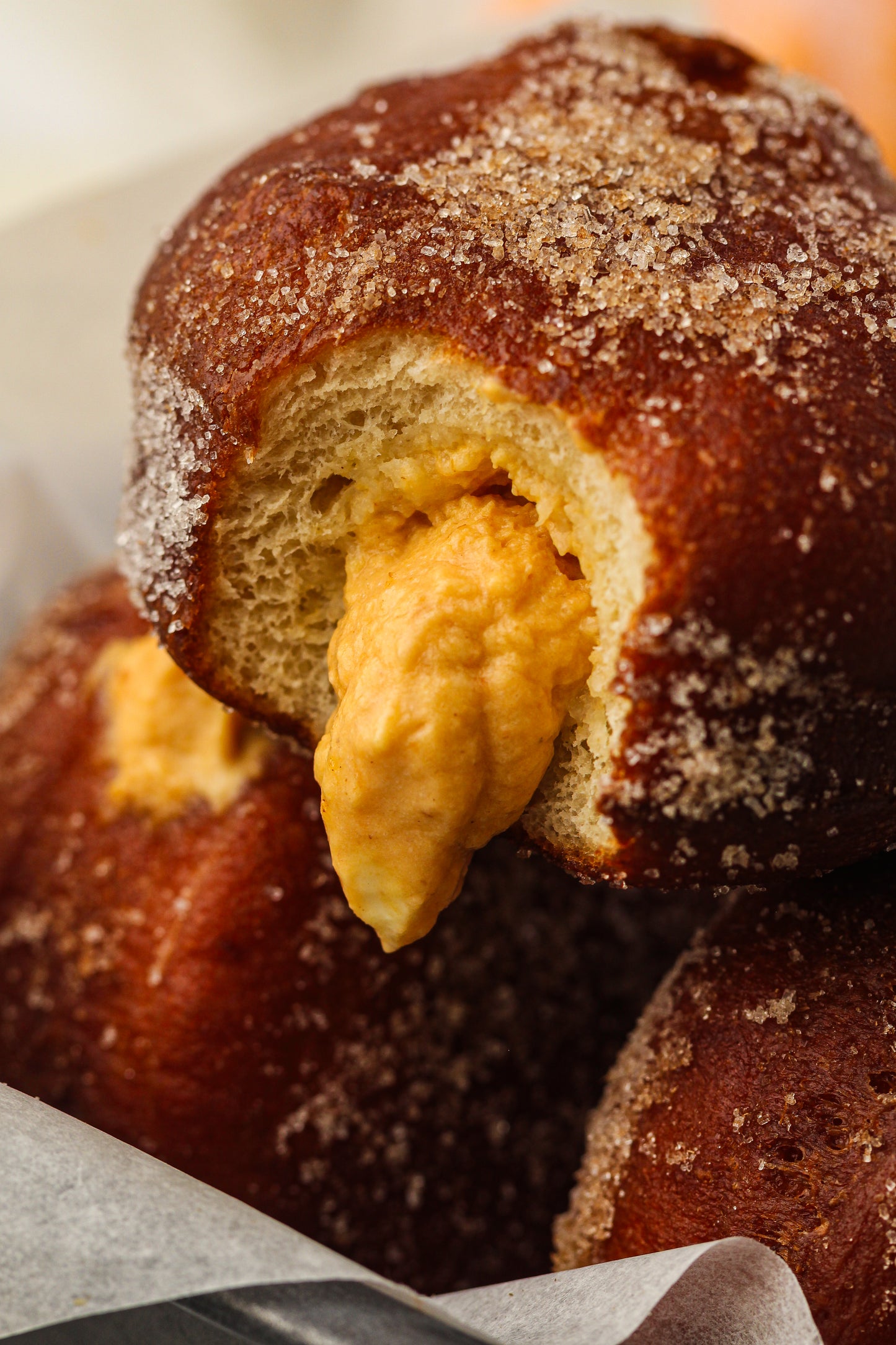 Pumpkin Cream-Filled Sugar Donuts Recipe