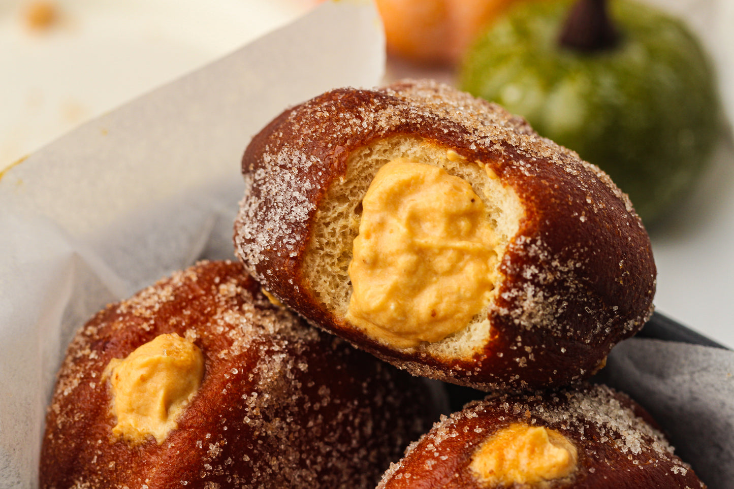 Pumpkin Cream-Filled Sugar Donuts Recipe