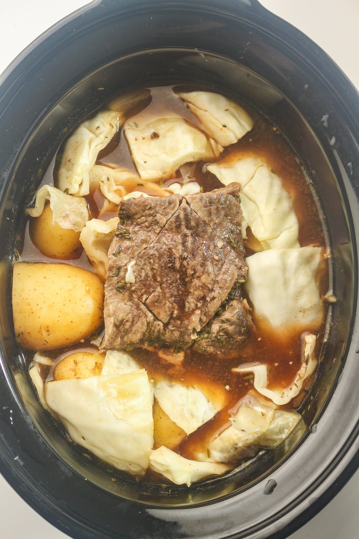 Slow Cooked Corned Beef and Cabbage