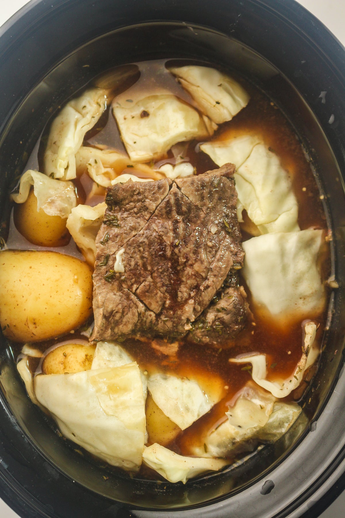 Slow Cooked Corned Beef and Cabbage