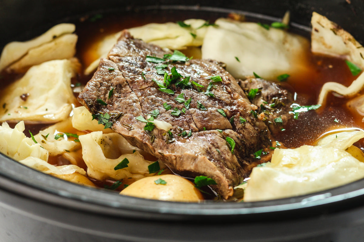Slow Cooked Corned Beef and Cabbage