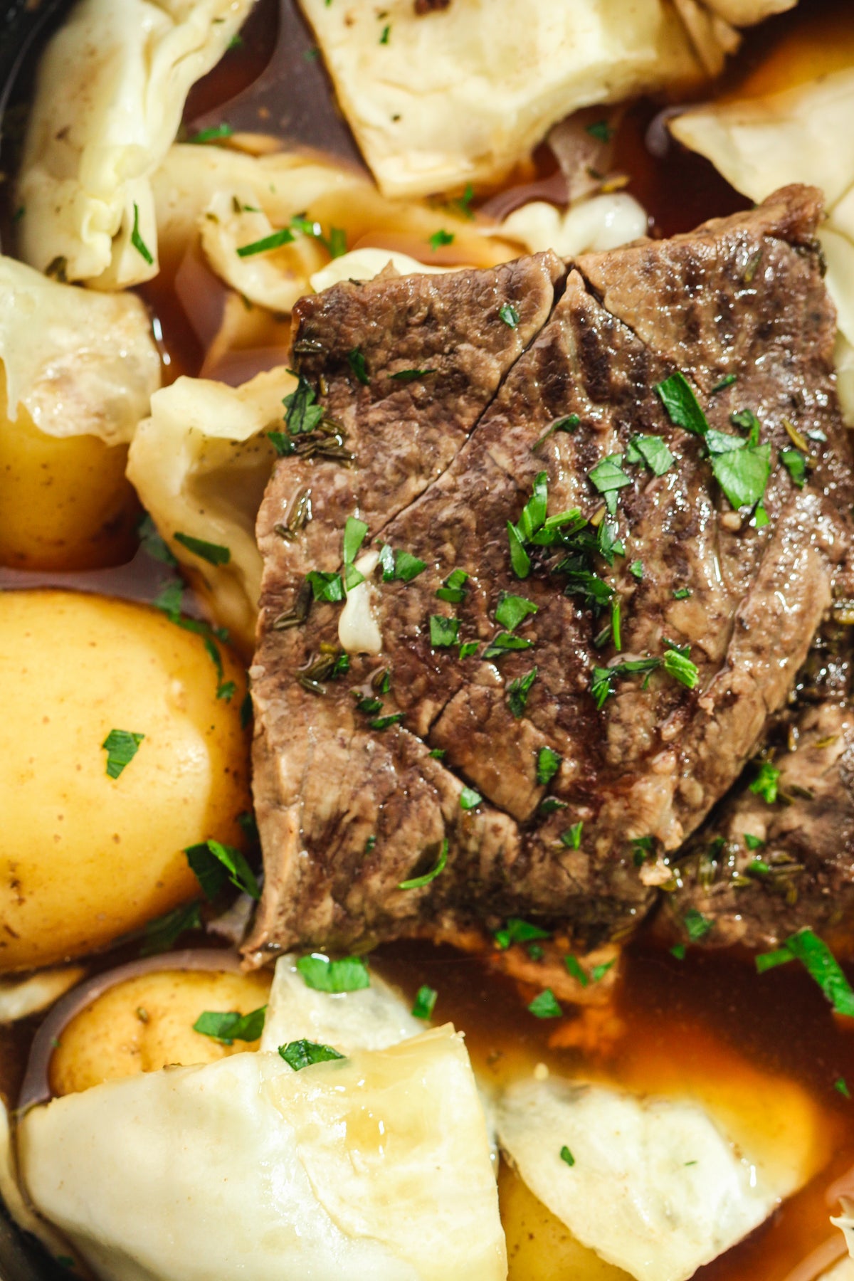 Slow Cooked Corned Beef and Cabbage