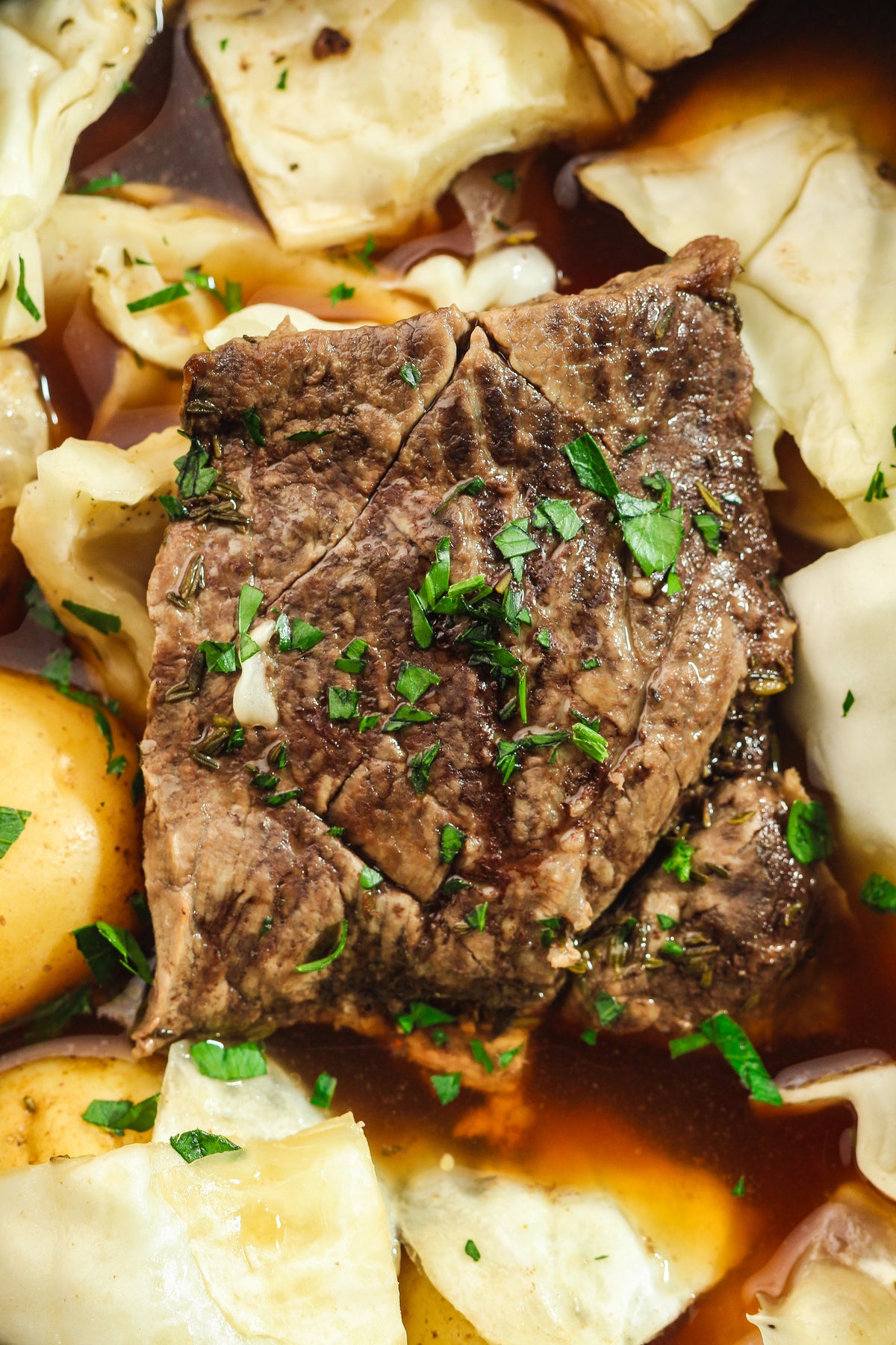 Slow Cooked Corned Beef and Cabbage