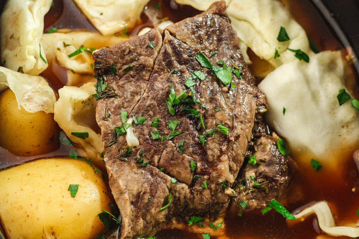 Slow Cooked Corned Beef and Cabbage