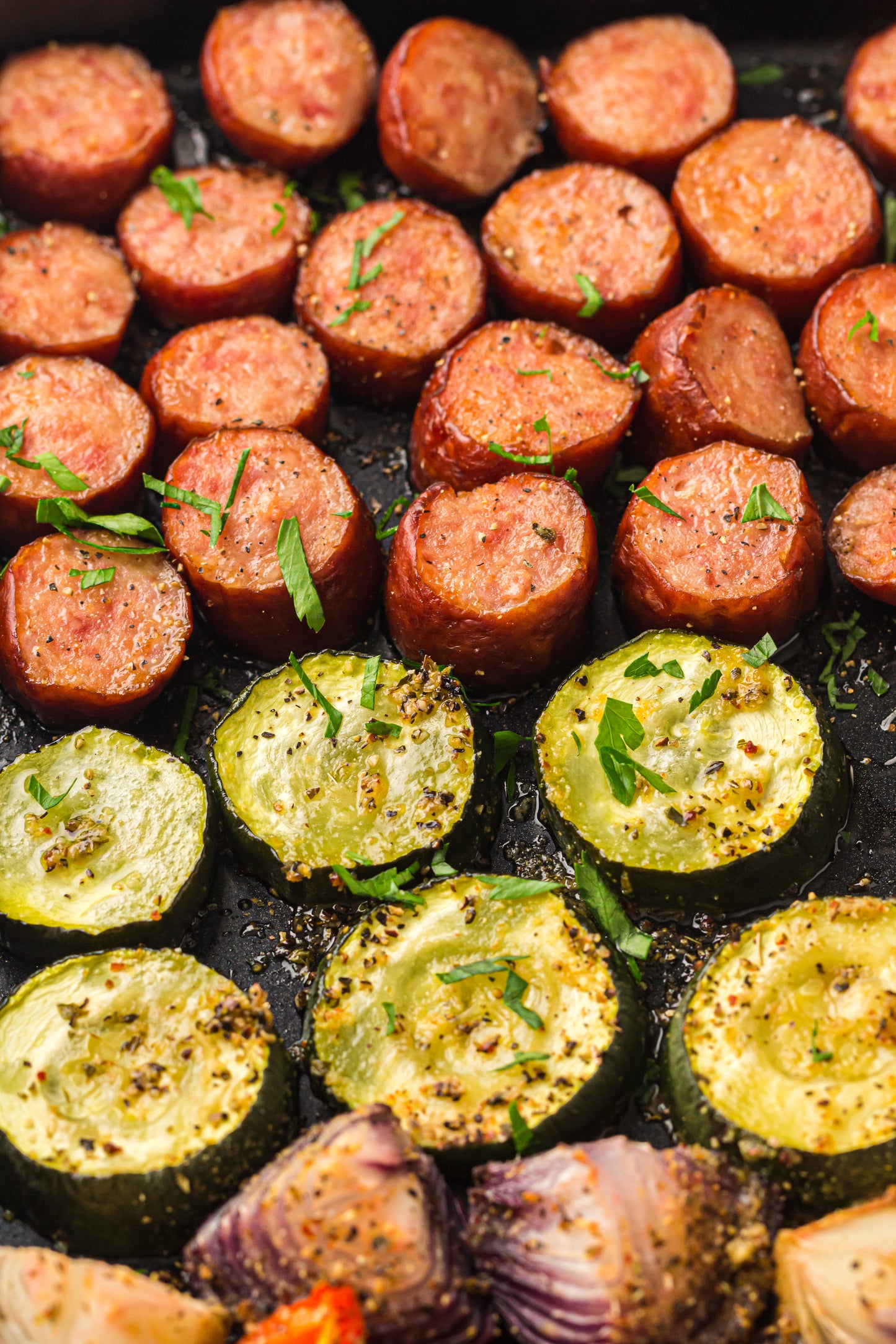 PLR Sheet Pan Sausage and Vegetables