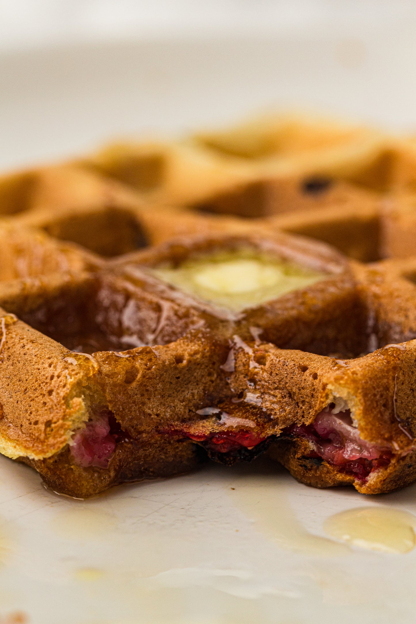 Raspberry Sourdough Waffles (Hero Images Only)