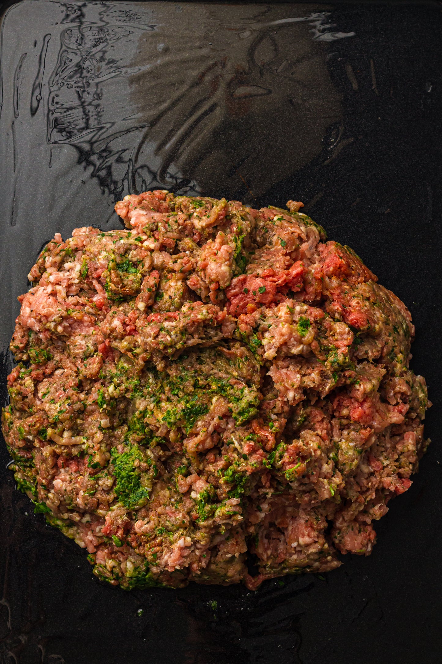 Sheet Pan Koftas with Tahini Dressing & Sumac Tomato-Cucumber Salad