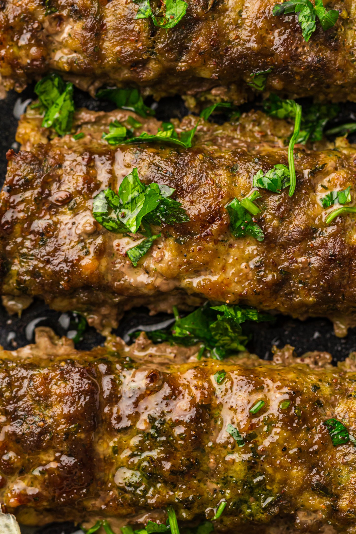 Sheet Pan Koftas with Tahini Dressing & Sumac Tomato-Cucumber Salad