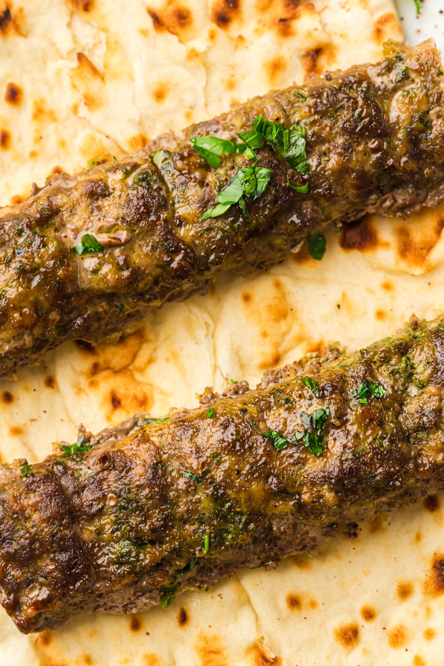 Sheet Pan Koftas with Tahini Dressing & Sumac Tomato-Cucumber Salad