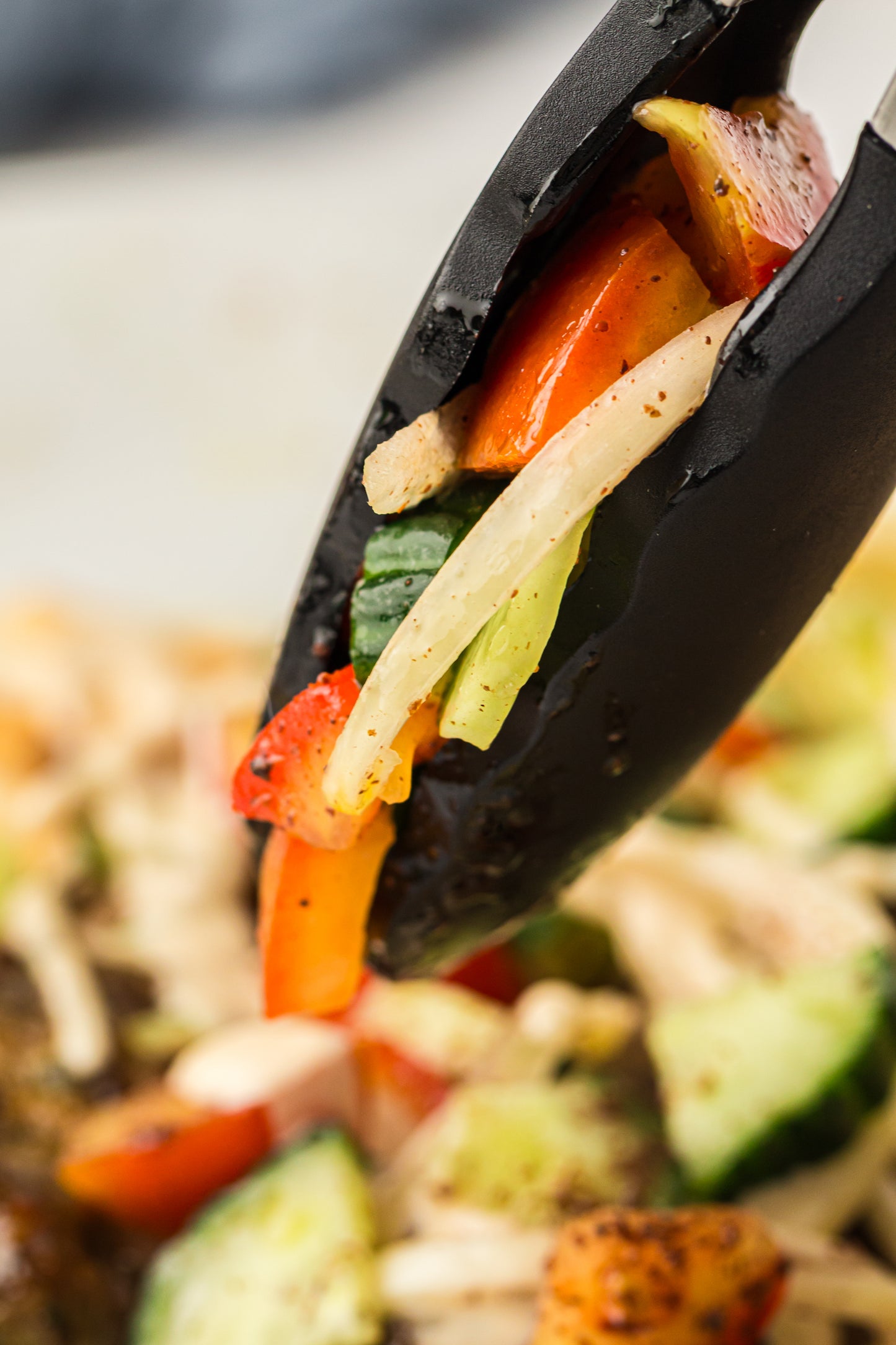Sheet Pan Koftas with Tahini Dressing & Sumac Tomato-Cucumber Salad