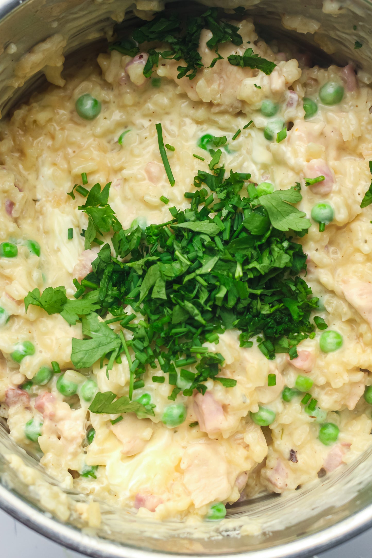 Creamy Chicken, Bacon & Pea Risotto