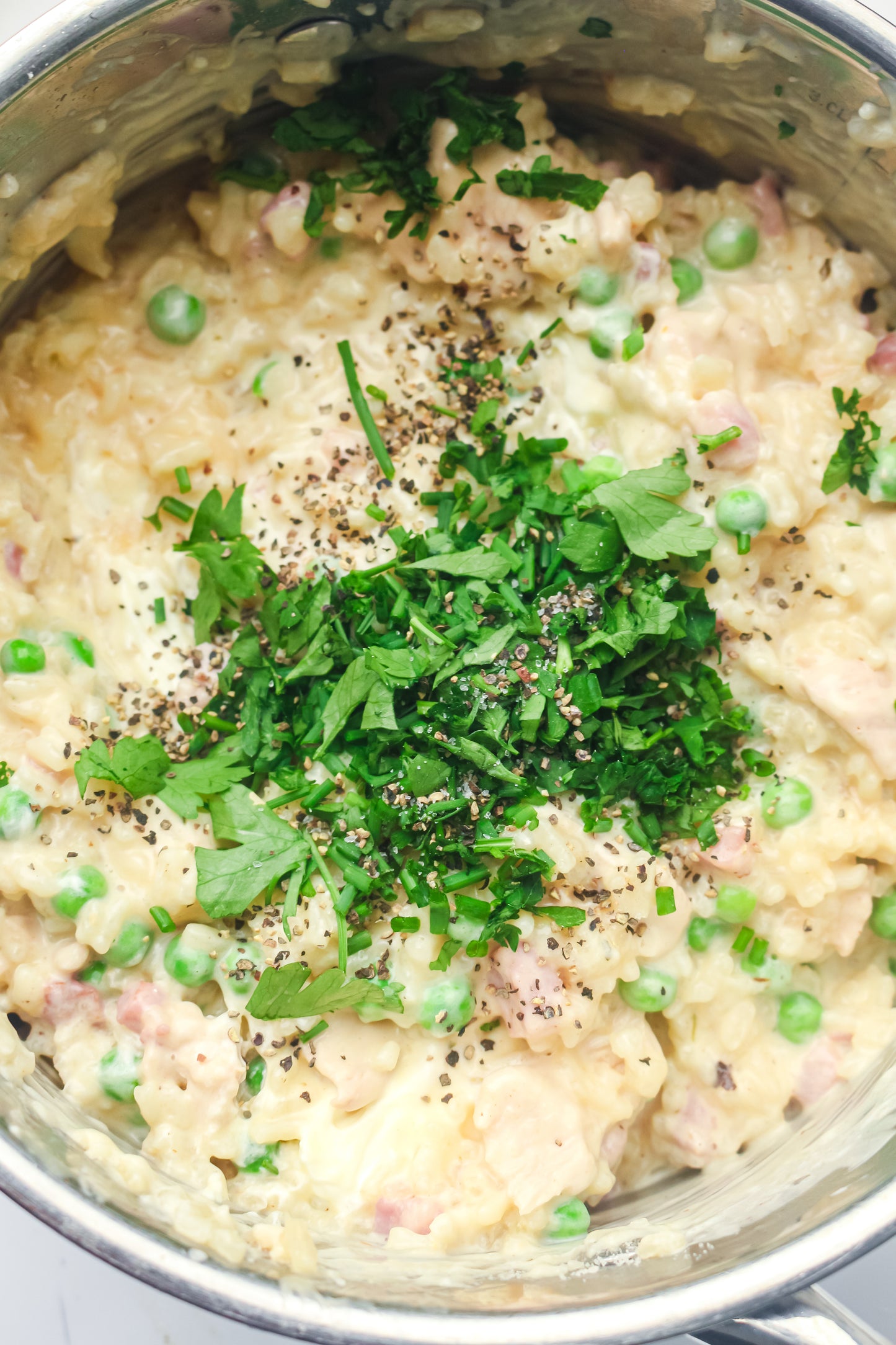 Creamy Chicken, Bacon & Pea Risotto